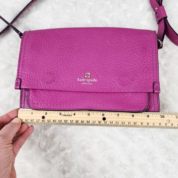 Kate Spade New York Leather Crossbody Bag Pink Fushsia - Picture 10 of 11